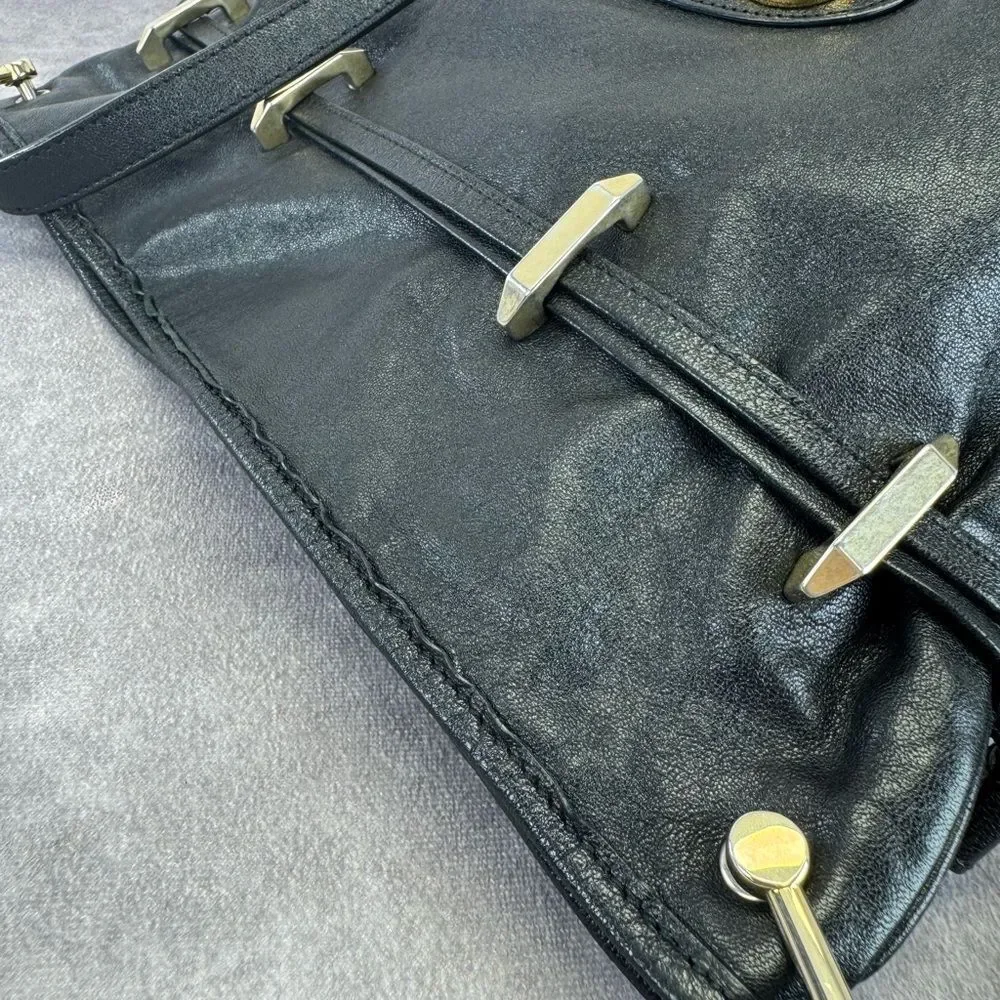 Gucci Sakai Calfskin Horsebit 1955 Cinch Top Messenger Bag Black - Picture 10 of 16